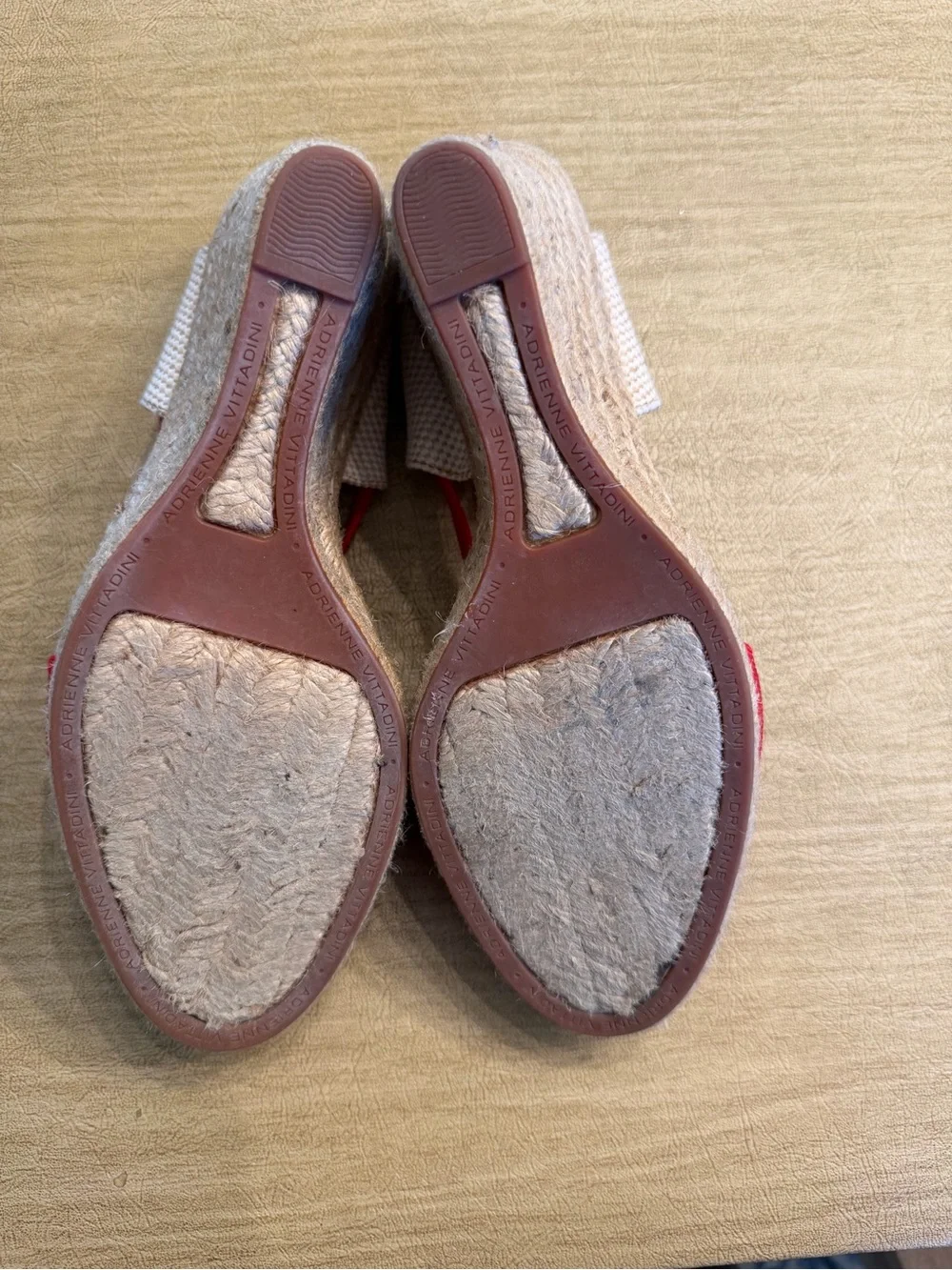 Women’s Adrienne Vittadini Red Canvas Slingback Espadrilles - Size 9